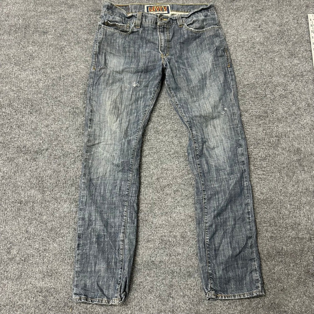Levi's Jeans Mens Size 36 Blue 511 Skinny Fit Faded Cotton Denim Distressed